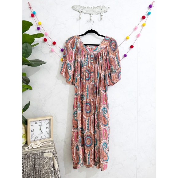 go softly patio Dresses Go Softly Patio Large Pink Paisley Short